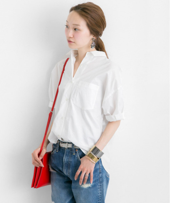 UR タイプライターBACKタック半袖シャツ