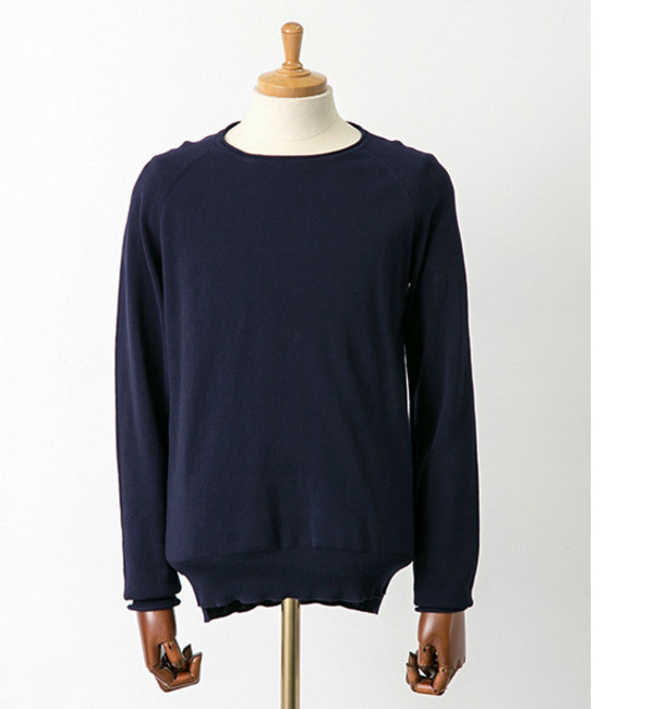 UR WORK NOT WORK RAW NECK FINE GAUGE KNIT PULL
