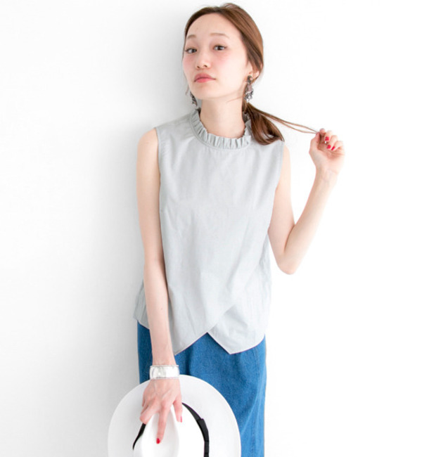 【アーバンリサーチ/URBAN RESEARCH】 UR 衿フリルスリットブラウス [送料無料]