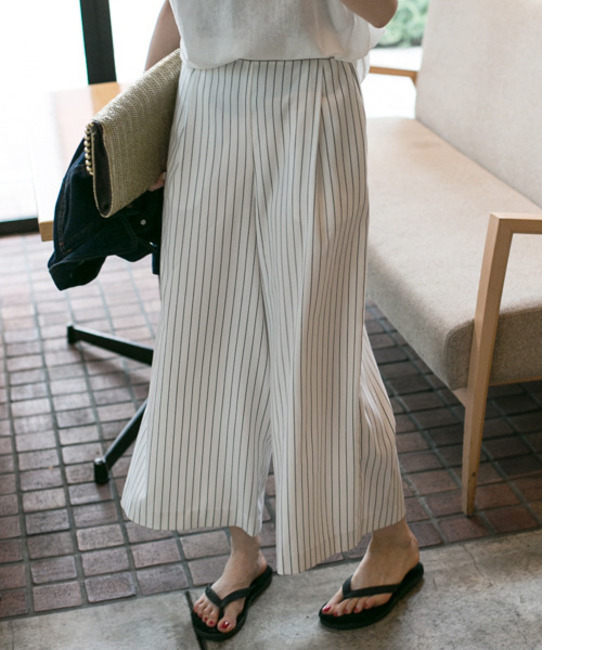 【アーバンリサーチ/URBAN RESEARCH】 Sonny Label ストライプガウチョパンツ [送料無料]