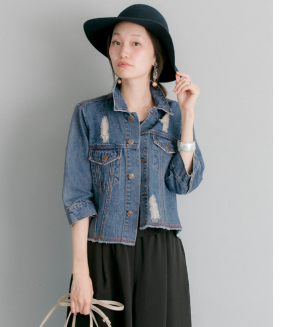 【アーバンリサーチ/URBAN RESEARCH】 UR クラッシュデニムブルゾン [送料無料]
