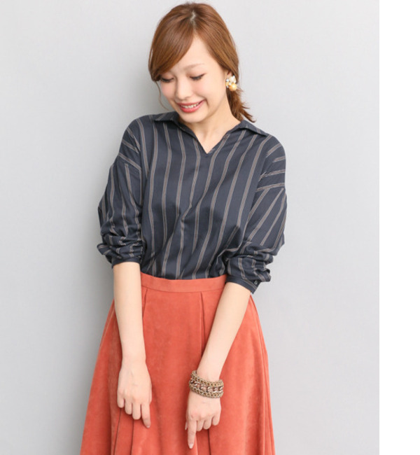 【アーバンリサーチ/URBAN RESEARCH】 ROSSO ストライプスキッパーシャツプルオーバー [送料無料]