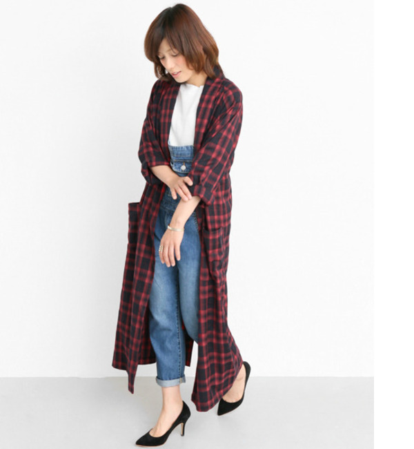 【アーバンリサーチ/URBAN RESEARCH】 Sonny Label チェックロングガウンコート [送料無料]