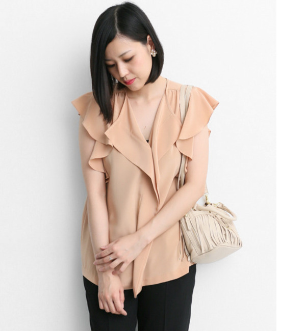 【アーバンリサーチ/URBAN RESEARCH】 ROSSO d'un a dix 前立て/袖フリルブラウス [送料無料]