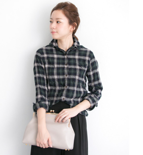 【アーバンリサーチ/URBAN RESEARCH】 UR シャーリングしわ加工チェックシャツ [送料無料]