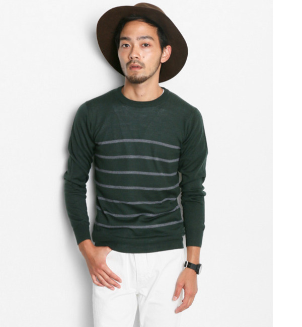 【アーバンリサーチ/URBAN RESEARCH】 Sonny Label パネルボーダーウォッシャブルニットプルオーバー [送料無料]