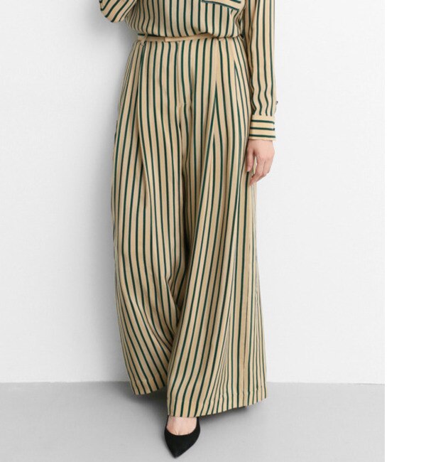 【アーバンリサーチ/URBAN RESEARCH】 ROSSO Lirica Silk Stripe Wide Pants [送料無料]