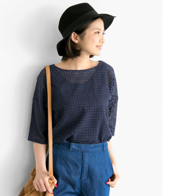 【アーバンリサーチ/URBAN RESEARCH】 Sonny Label 幾何柄レースブラウス [送料無料]