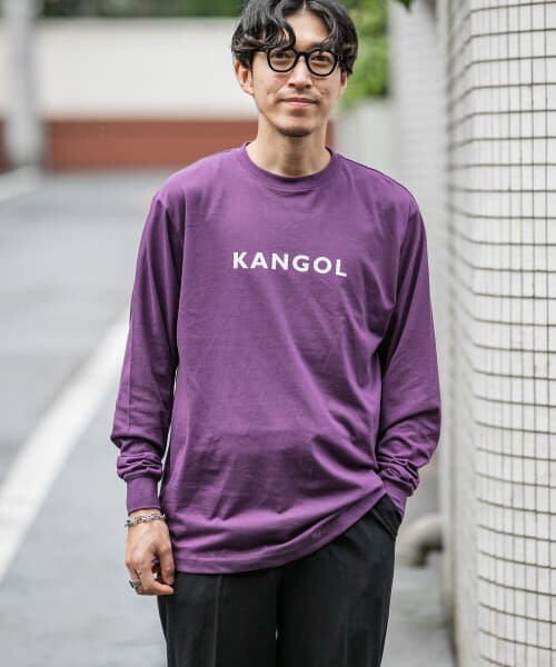 ITEMS KANGOL　ロゴプリント長袖Tシャツ A