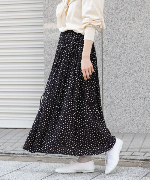 かぐれ　ドットギャザースカート  新品タグ付き ロングスカート 代引き人気