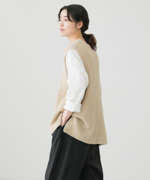 かぐれ リネンコットンニットベスト