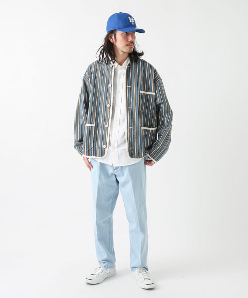 Sonny Label 『別注』ARMY TWILL Stripe Stand Collor Shirts|URBAN