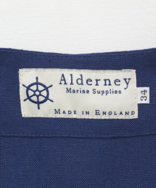 Alderney アルダニー ノーカラージャケット 34(XS位) 紺
