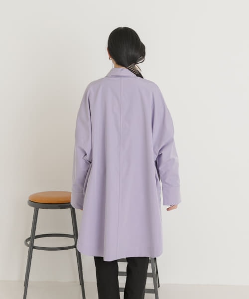 クロエ Chloe【L-XL/40】ウール ゆったり ステンカラー コート 紫
