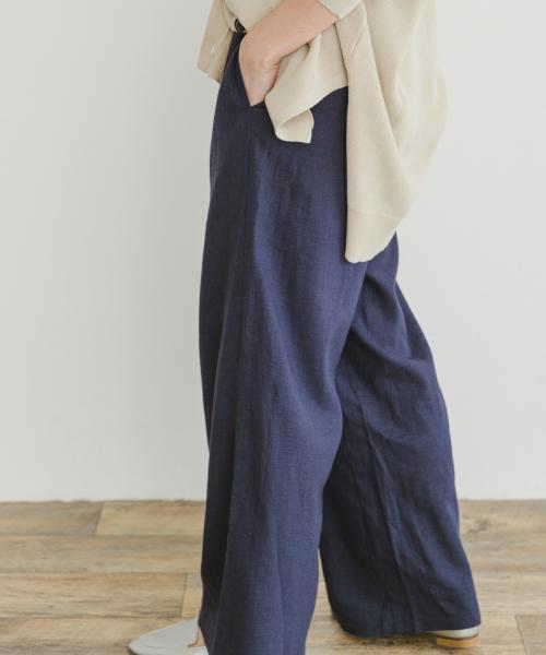 ITEMS リネンレーヨンワイドパンツ
