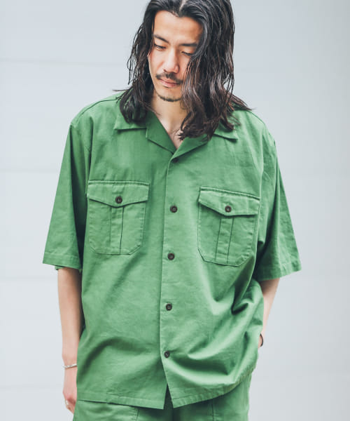 Sonny Label ARMY TWILL　Cotton/Linen Utility Shirts