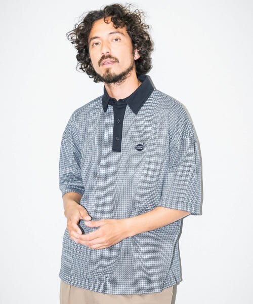 Sonny Label 『吸水速乾』『UVカット』　OOPS　カットジャガード半袖ポロシャツ