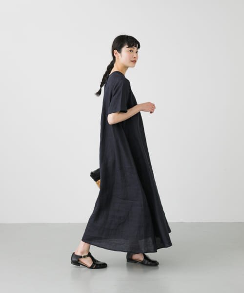 かぐれ リネンAラインワンピース