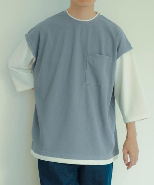 日本販売品 アンセルム レイヤードtシャツ23aw Tシャツ/カットソー(七