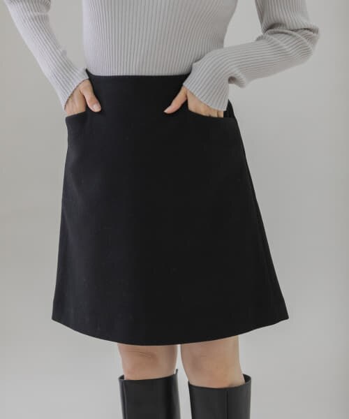 more Sale!VALENTINO ウールカシミア台形スカート