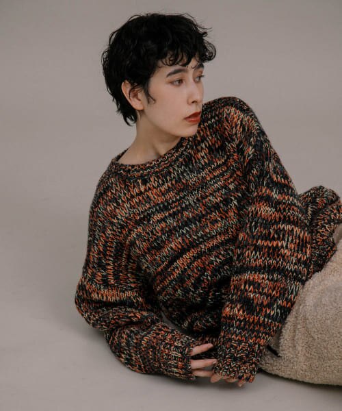 LAATO MIX YARN CREW NECK KNIT