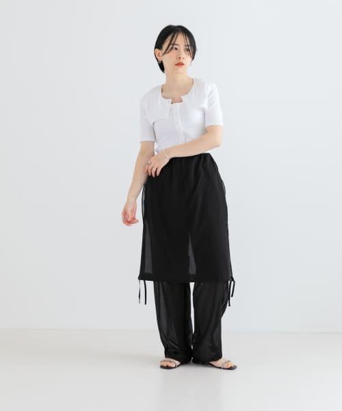 UR AMOMENTO RIBBED BUTTON CARDIGAN TOP SET|URBAN RESEARCH(アーバン 