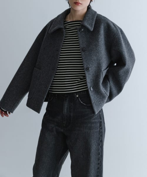 アーバンリサーチ ウールモッサショートコート 2024FW グレー