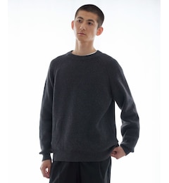 UR new basic COTTON CASHMERE 片畦 CREW NECK