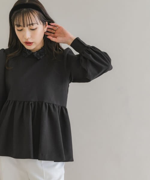 ROSSO F by ROSSO レースカラーペプラムブラウス（URBAN