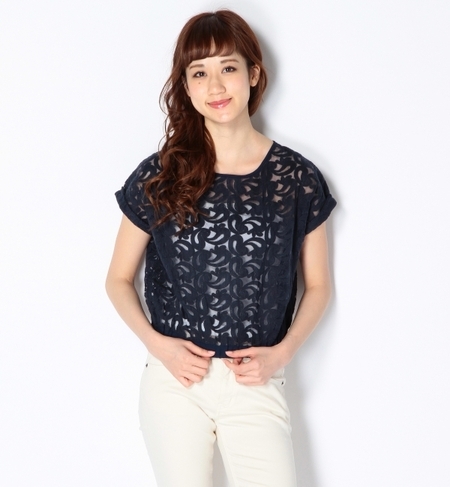 KBF レースショートブラウス