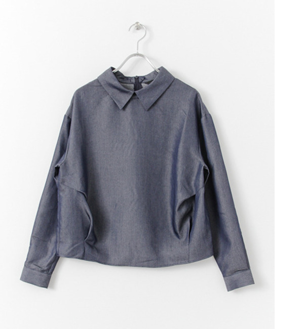 KBF KBF+ 衿つきタックブラウス