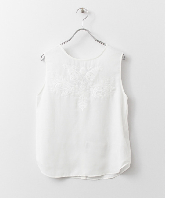 KBF 刺繍レースノースリーブブラウス