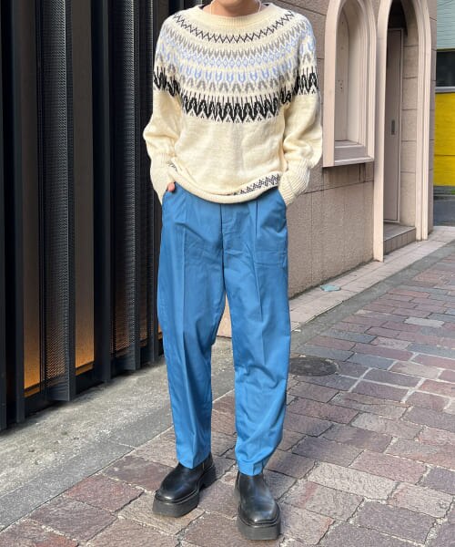 待望の再入荷! 【BLUE】HEYUMM ワンタックルーズストレートパンツ