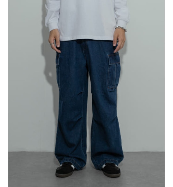 モテ系ファッションメンズ|【センスオブプレイス　バイ　アーバンリサーチ/SENSE OF PLACE by URBAN RESEARCH】 SENSE OF PLACE ddp DENIM WIDE CARGO PANTS