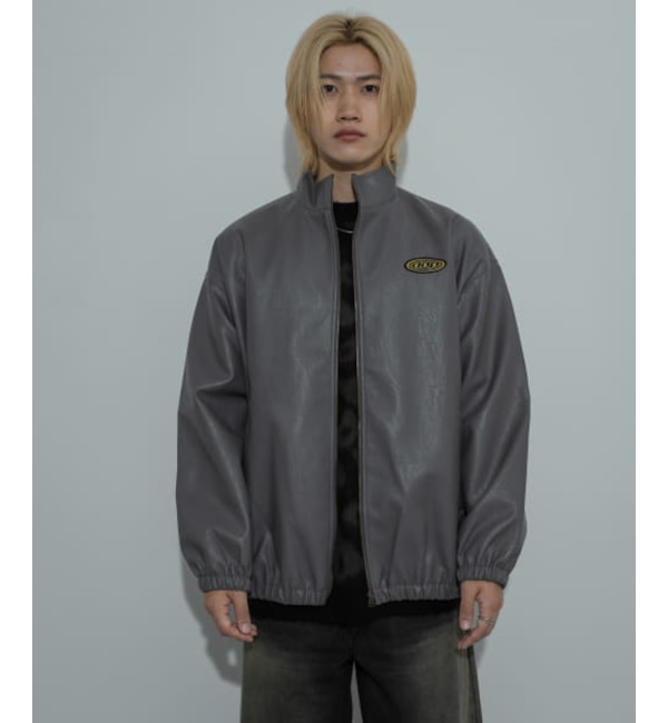 モテ系メンズファッション|【センスオブプレイス　バイ　アーバンリサーチ/SENSE OF PLACE by URBAN RESEARCH】 SENSE OF PLACE DDP FAKE LEATHER TRACK JACKET