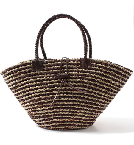 PAS DE PROBLEME ボーダーかごバッグ