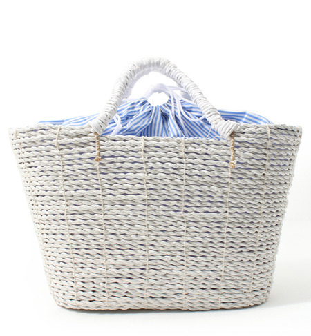 PAS DE PROBLEME ホワイトストローバッグ