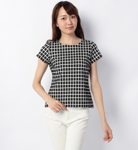 heliopole ウィンドーペンジャカードブラウス