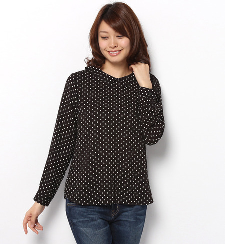 heliopole モミの木ドットプリントブラウス