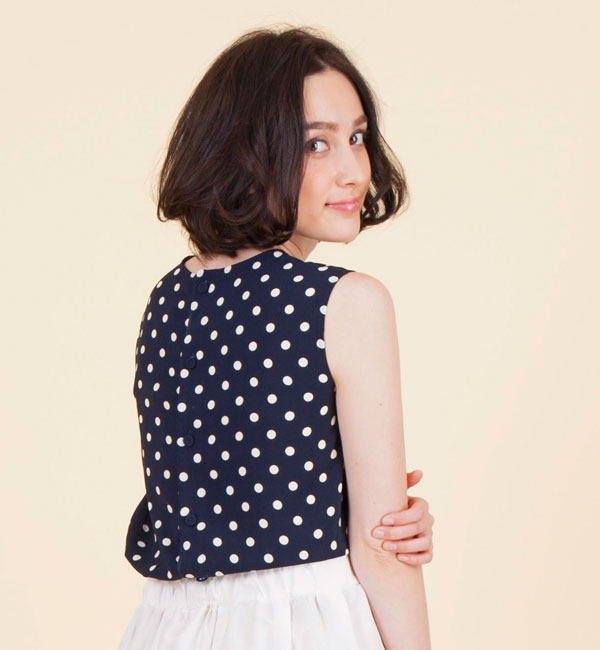 heliopole ドットプリントミニマルブラウス