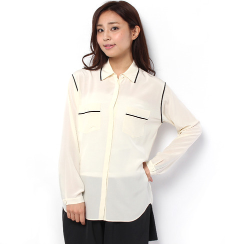 【エリオポール/エリオポール】 heliopole 配色シルクパイピングシャツ [送料無料]