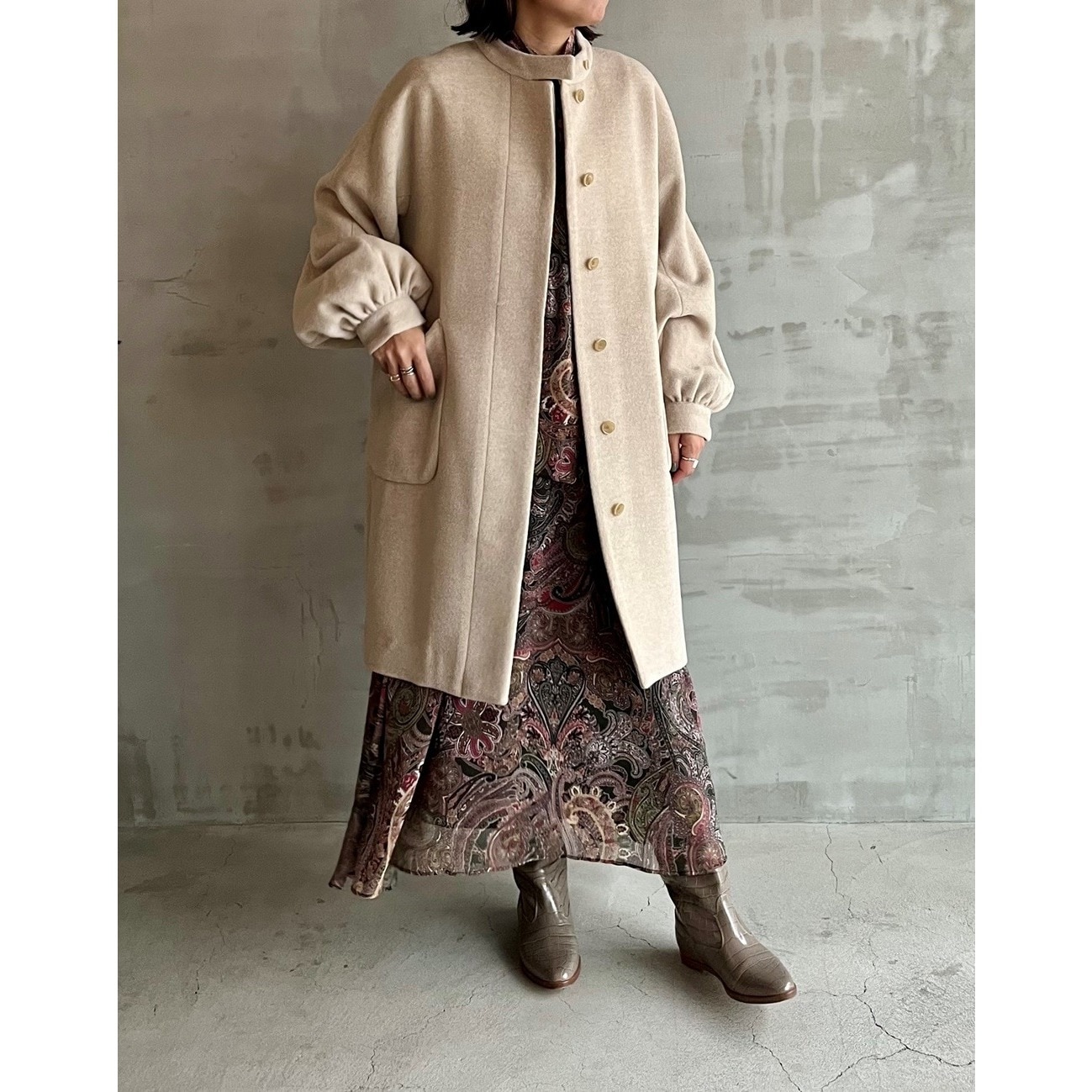 HELIOPOLE BELLANDI WOOL VOLUME SLEEVE COAT|HELIOPOLE(エリオポール