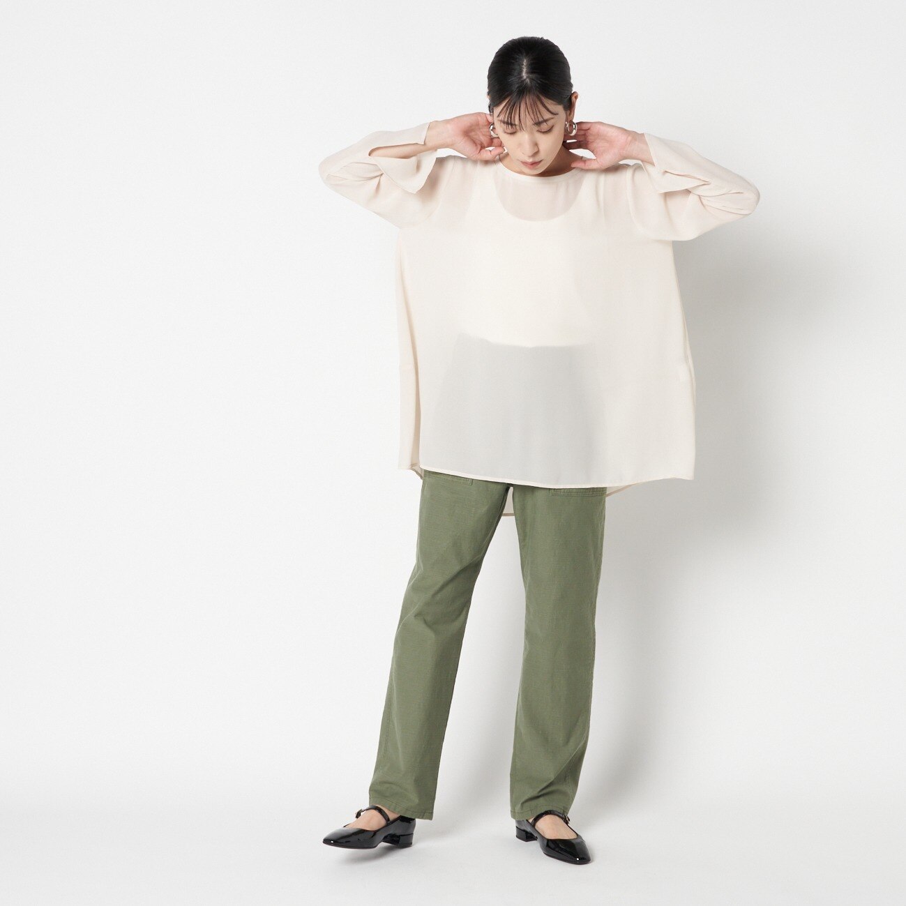 HELIOPOLE SHEER CREW NECK BL|HELIOPOLE(エリオポール)の通販｜アイルミネ