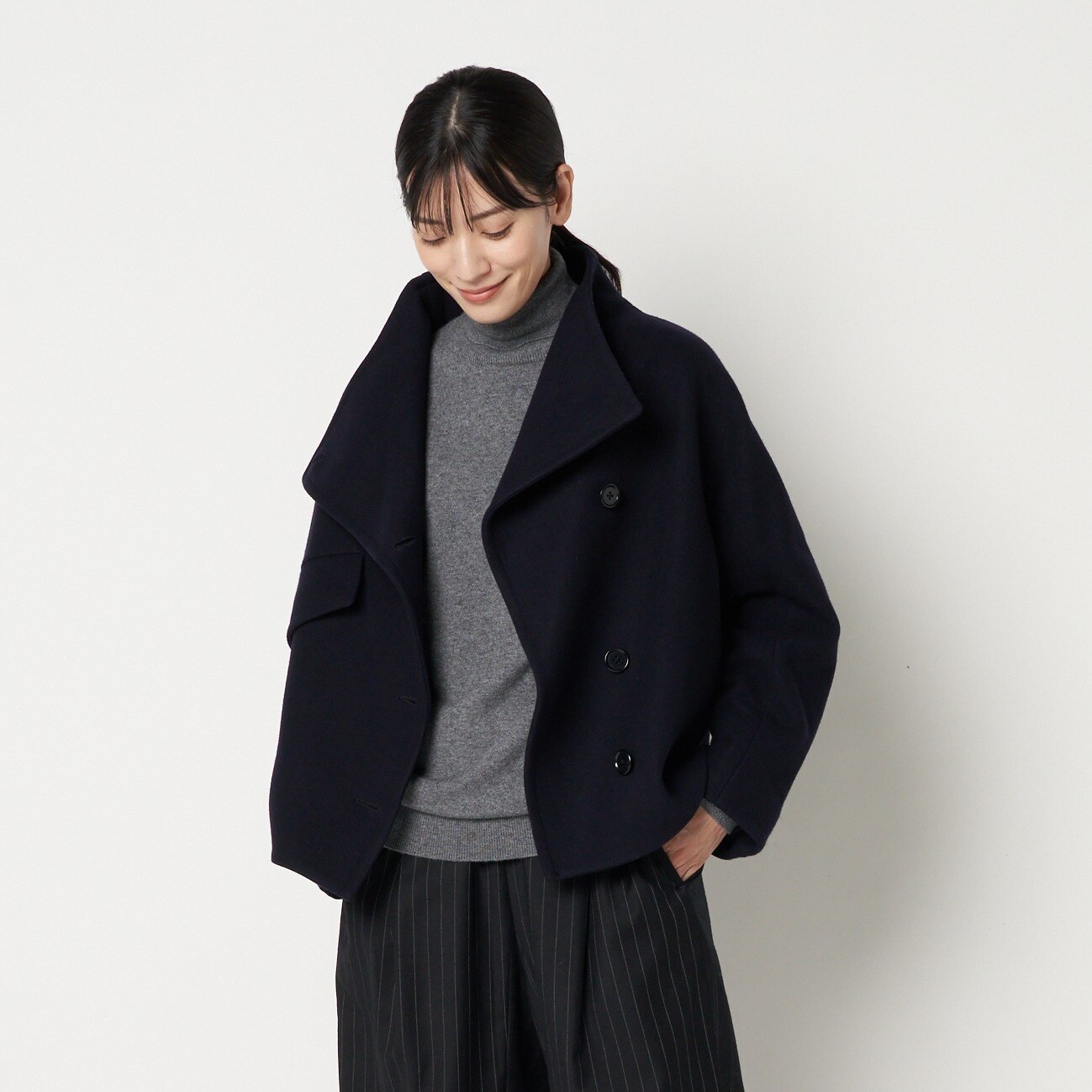 HELIOPOLE STAND COLLAR SHORT COAT|HELIOPOLE(エリオポール)の通販