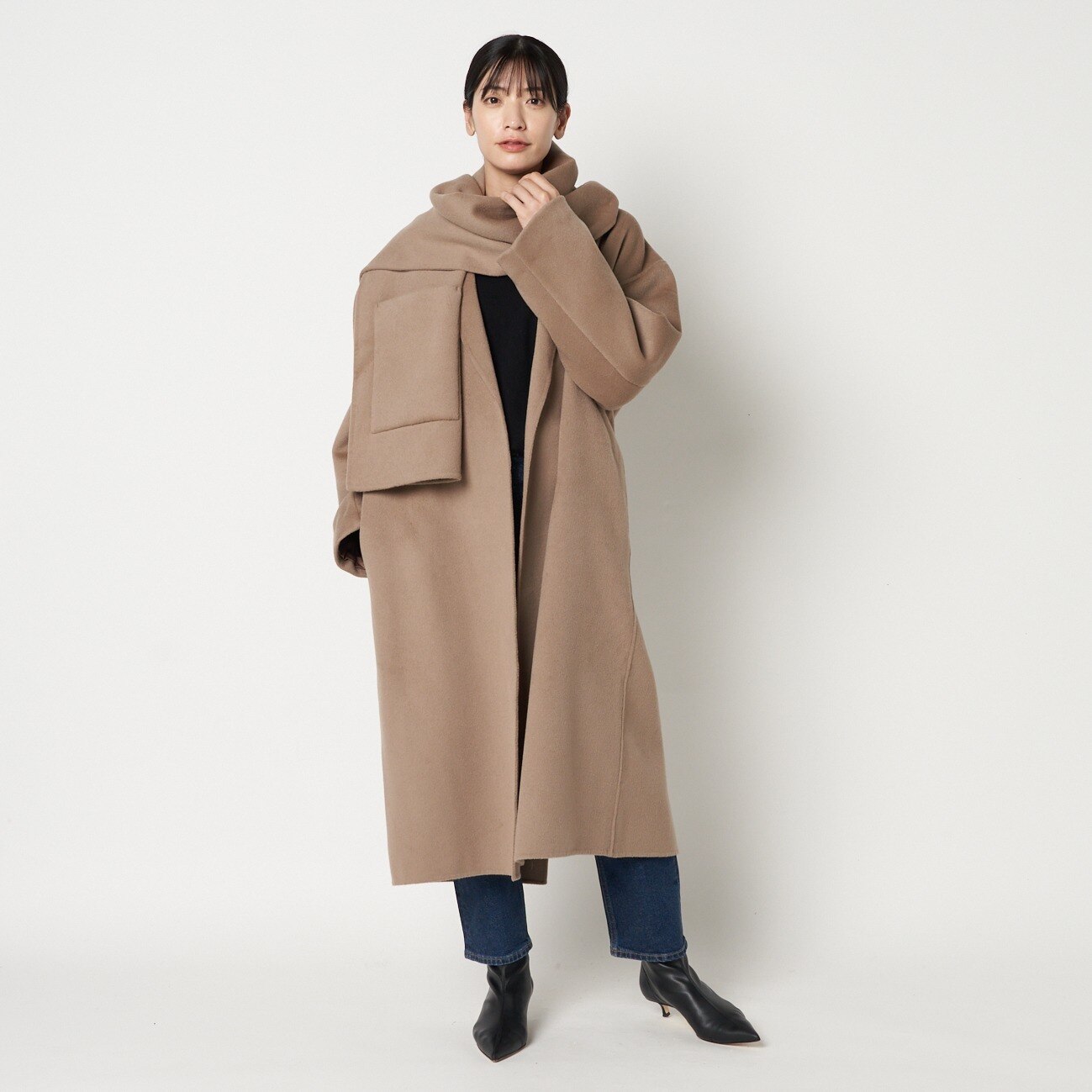 HELIOPOLE DOUBLE FACE COAT WITH STOLE|HELIOPOLE(エリオポール)の ...