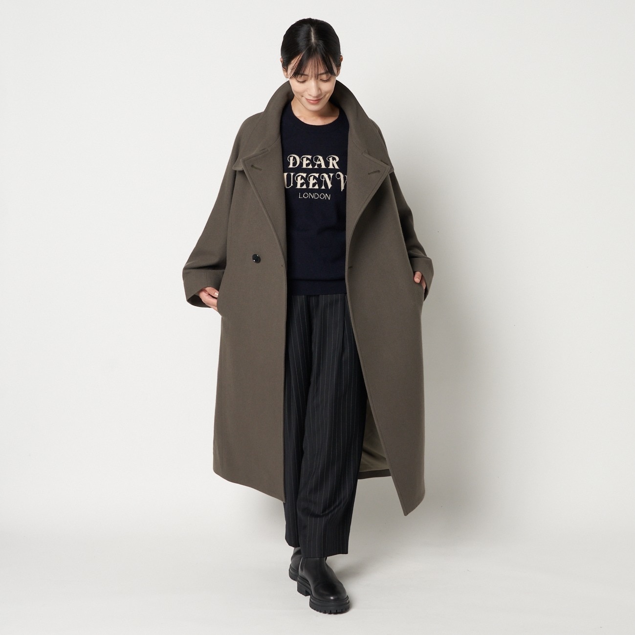HELIOPOLE STAND COLLAR LONG COAT