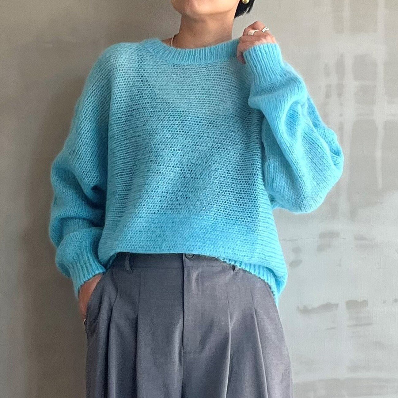 HELIOPOLE MOHAIR CREW NECK KNIT