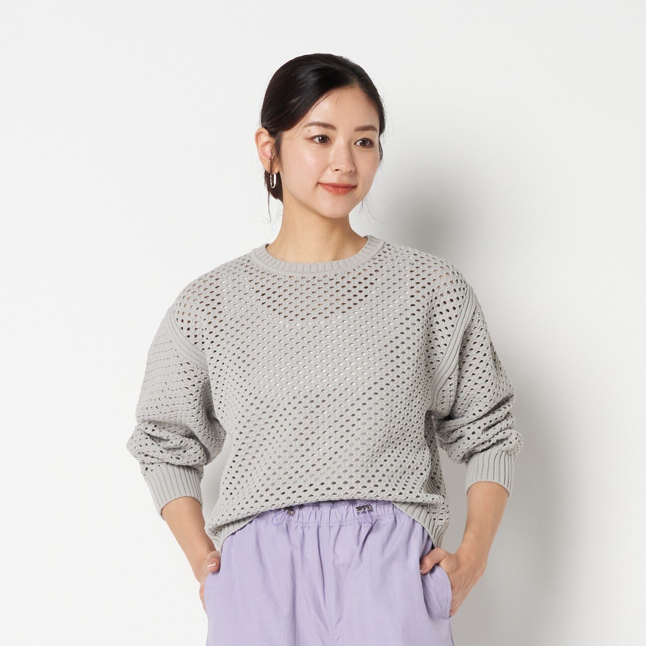 HELIOPOLE EYELET CREW NECK