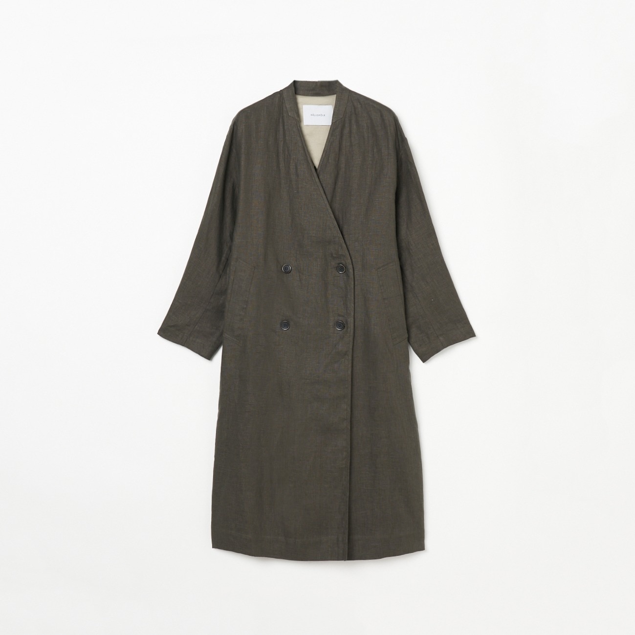 HELIOPOLE DUNGAREES LINEN LONG COAT