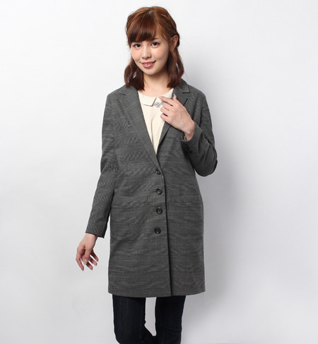 グレンチェックチェスターコート